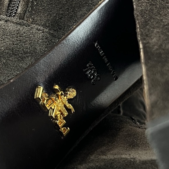 Womens Prada Brown Suede Lace Up Block Heel Platform Tall Boots Size EU 38.5 - Picture 11 of 14